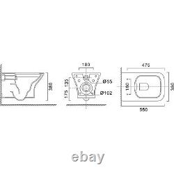 Palma Wall Hung Toilet 1160mm Pneumatic Frame & Cistern & Chrome BUN/PALWH/91075