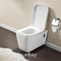 Pan Design Wall Hung Toilet with Soft Close Toilet Seat WC White Gloss Ceramic