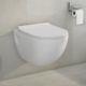 Phoebe Wall Hung Toilet Pan Ceramic Wc & Luxury Wafer Thin Soft Close Seat