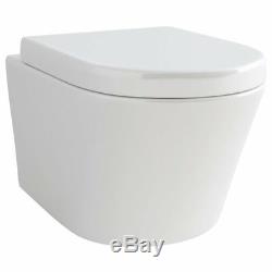 Pura Bathrooms Arco Rimless Wall Hung Toilet Pan With Soft Close Seat 2in1 Set