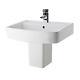 Quinn Square Modern Bathroom Suite En-suite Wall Hung Basin Sink + Toilet Set