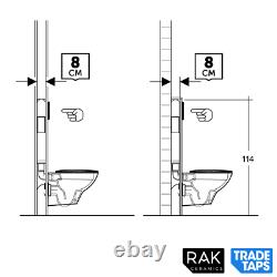 RAK Ecofix 8cm Slim Concealed Wall Hung Toilet WC Cistern Frame Dual Flush Plate