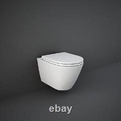 RAK Feeling Rimless Wall Hung Toilet Pan & Soft Close T /Seat White (8 sets)