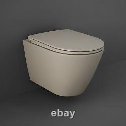 RAK Feeling Rimless Wall Hung Toilet with Soft Close Seat Matt Cappuccino