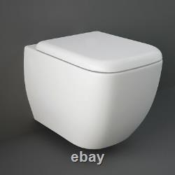 RAK Metropolitan Square Wall Hung Toilet Pan Including Soft Close Seat