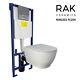 Rak Moon Rimless Toilet Wc Pan & Soft Close Seat Wall Hung Dual Cistern Frame