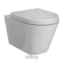 RAK Resort Modern Rimless D Shaped Wall Hung WC Toilet PAN WITH SOFT CLOSE SEAT