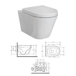 RAK Resort Modern Rimless D Shaped Wall Hung WC Toilet PAN WITH SOFT CLOSE SEAT