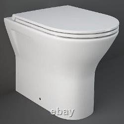 RAK Resort Rimless Back to Wall Toilet with Slim Sandwich Soft Close Seat