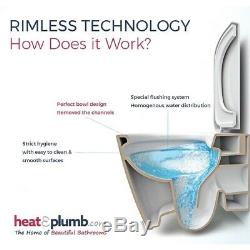 RAK Resort Rimless Wall Hung Toilet Hidden Fixations 520mm Soft Close Seat
