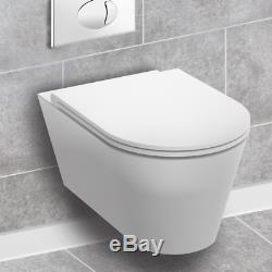 RAK Resort Short Projection RIMLESS Soft Close Wall Hung Toilet & Cistern Frame