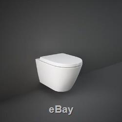 RAK Resort Wall Hung Rimless Hygiene Toilet WC Pan With Soft Close Seat Modern