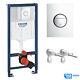 Rak Resort Wall Hung Toilet Rimless Pan, Seat Grohe Concealed Cistern Frame