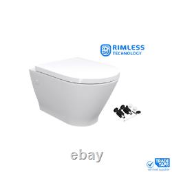 RAK Rimless Wall Hung Toilet Pan & GEBERIT 1.12m Concealed Cistern Frame WC Unit