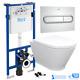 Rak Rimless Wall Hung Toilet, Seat & Roca 1.12m Concealed Cistern Frame Wc Unit