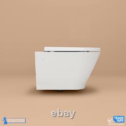 RAK Rimless Wall Hung Toilet, Seat & ROCA 1.12m Concealed Cistern Frame WC Unit