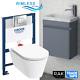 Rak Rimless Wall Hung Toilet Vanity Unit Basin Sink Grohe Dual Flush Cistern Set
