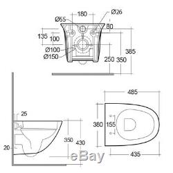 RAK Sensation Mini Rimless Wall Hung Toilet 485mm Projection Soft Close Seat