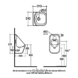 RAK Series 600 Wall Hung Urinal 310mm Wide Alpine White