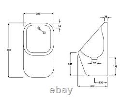 RAK Series 600 Wall Hung Urinal 310mm Wide Alpine White S600URCT