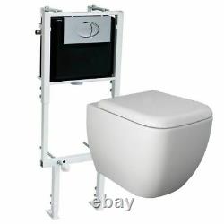 RAK Wall Hung Pan WC Toilet Metropolitan & Concealed Cistern Frame Dual Flush