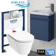 Rak Wall Hung Rimless Toilet Navy Vanity Unit & Basin Grohe Dual Flush Cistern