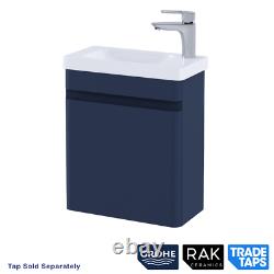 RAK Wall Hung Rimless Toilet NAVY Vanity Unit & Basin GROHE Dual Flush Cistern