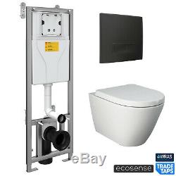 RAK Wall Hung Toilet Rimless Pan & Seat, Concealed Cistern Support Frame WC Unit