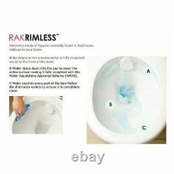 RAK Wall Hung Toilet Rimless Pan Soft Close Seat Concealed Cistern Frame WC Unit