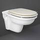 Rak Washington Wall Hung Toilet Greige Soft Close Wood Seat