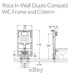 ROCA Wall Hung DUPLO WC COMPACT Toilet Frame Concealed Cistern A890080020 New