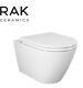 Rak Resort Ceramics Wall Hung Toilet Pan With Slim Soft Close Seat Rstwhpan + Ra