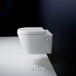 Rak Resort Rimless D Wall Hung D Shaped Toilet Pan with Soft Close Seat