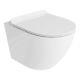 Rimless Anas Compact Toilet Wall Hung Pan Hidden Fittings & Slim Soft Close Seat