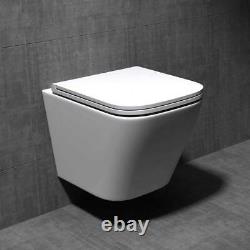 Rimless Bathroom Wall Hung Toilet With Soft Close Toilet Seat Easy Clean
