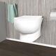 Rimless D Shaped Wall Hung Toilet Pan With Soft Close Toilet Seat White