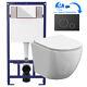 Rimless Eco Wall Hung Pan & Soft Close Seat Toilet & Flush Plate Sets