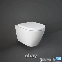 Rimless ECO Wall Hung Toilet Pan, Seat & GROHE 0.82m Concealed Cistern WC Frame