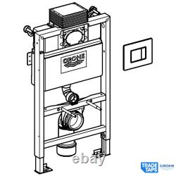 Rimless ECO Wall Hung Toilet Pan, Seat & GROHE 0.82m Low Height Cistern WC Frame