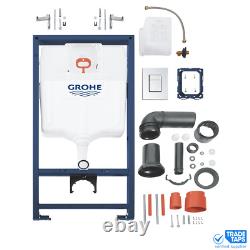 Rimless ECO Wall Hung Toilet Pan, Seat & GROHE 1.13m Concealed Cistern WC Frame