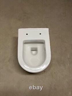 Rimless ECO Wall Hung Toilet Pan, Seat & VITRA Concealed WC Cistern Frame, Plate