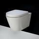 Rimless Luxury Compact D Shape Wall Hung Toilet Wc Soft Close Seat 520 White
