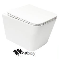 Rimless Square Wall Hung Toilet & 0.82m 1.0m Low Height Cistern WC Frame
