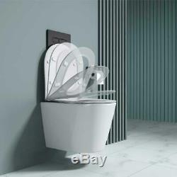 Rimless Toilet Bathroom White Wall Hung With Soft Close Toilet Seat Easy Clean
