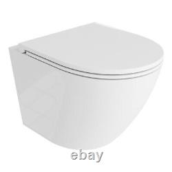 Rimless Toilet Wall Hung Pan & Modern Wc Frame Concealed 1.12 Chrom