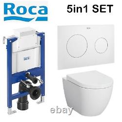 Rimless Toilet Wall Hung Pan Soft Seat Roca Duplo 0.82 Wc Frame Under Window