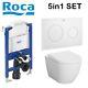 Rimless Toilet Wall Hung Pan Soft Seat Roca Duplo 0.82 Wc Frame Under Window