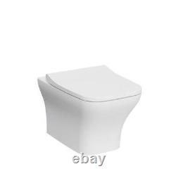 Rimless Wall Hung Toilet Pan Eklipse Square With Soft Close Seat
