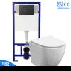 Rimless Wall Hung Toilet Pan Frame 1.12m Concealed Cistern Wc Dual Flush Plate