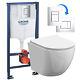 Rimless Wall Hung Toilet Pan, Seat & Grohe 1.13m Concealed Cistern Frame Wc